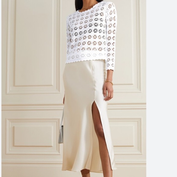 Red Valentino Crochet-knit Cotton Top White size Large - Picture 2 of 10